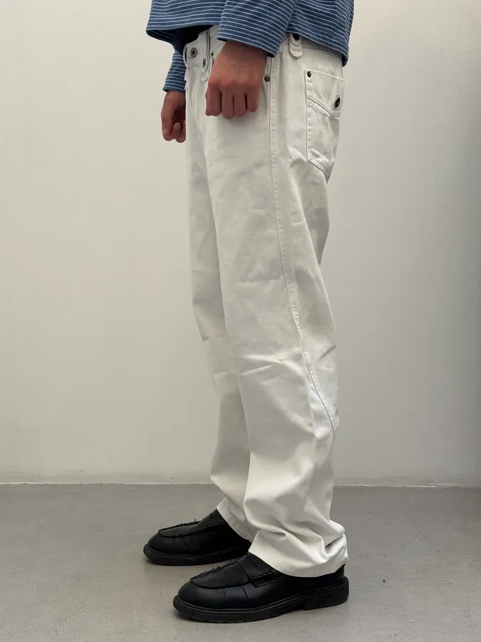 AW2004 Dolce & Gabbana Archive Winner White Denim Jeans - Image 4