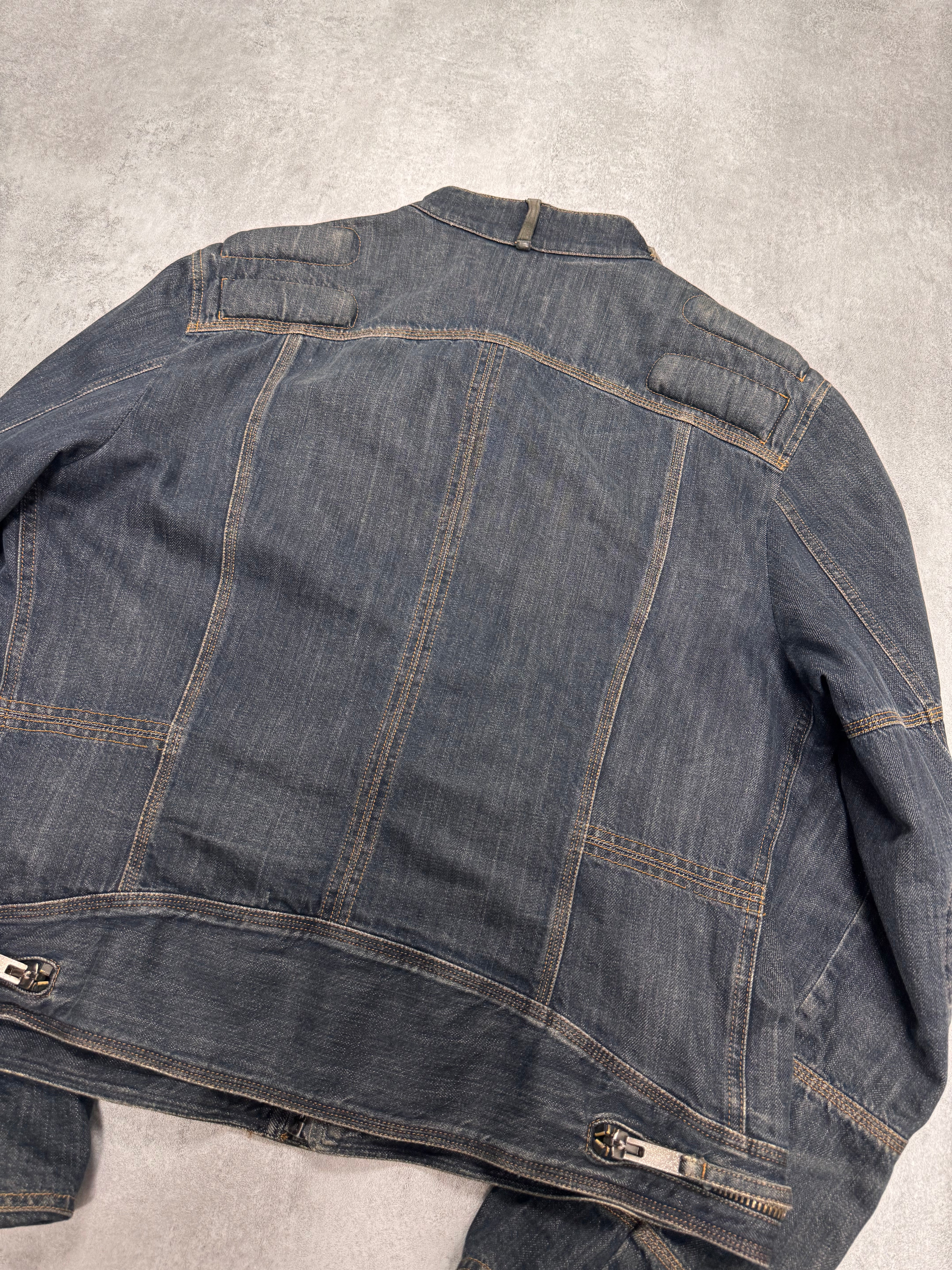 AW2004 Dolce & Gabbana Astro Biker Cafe Denim Jacket - Image 4