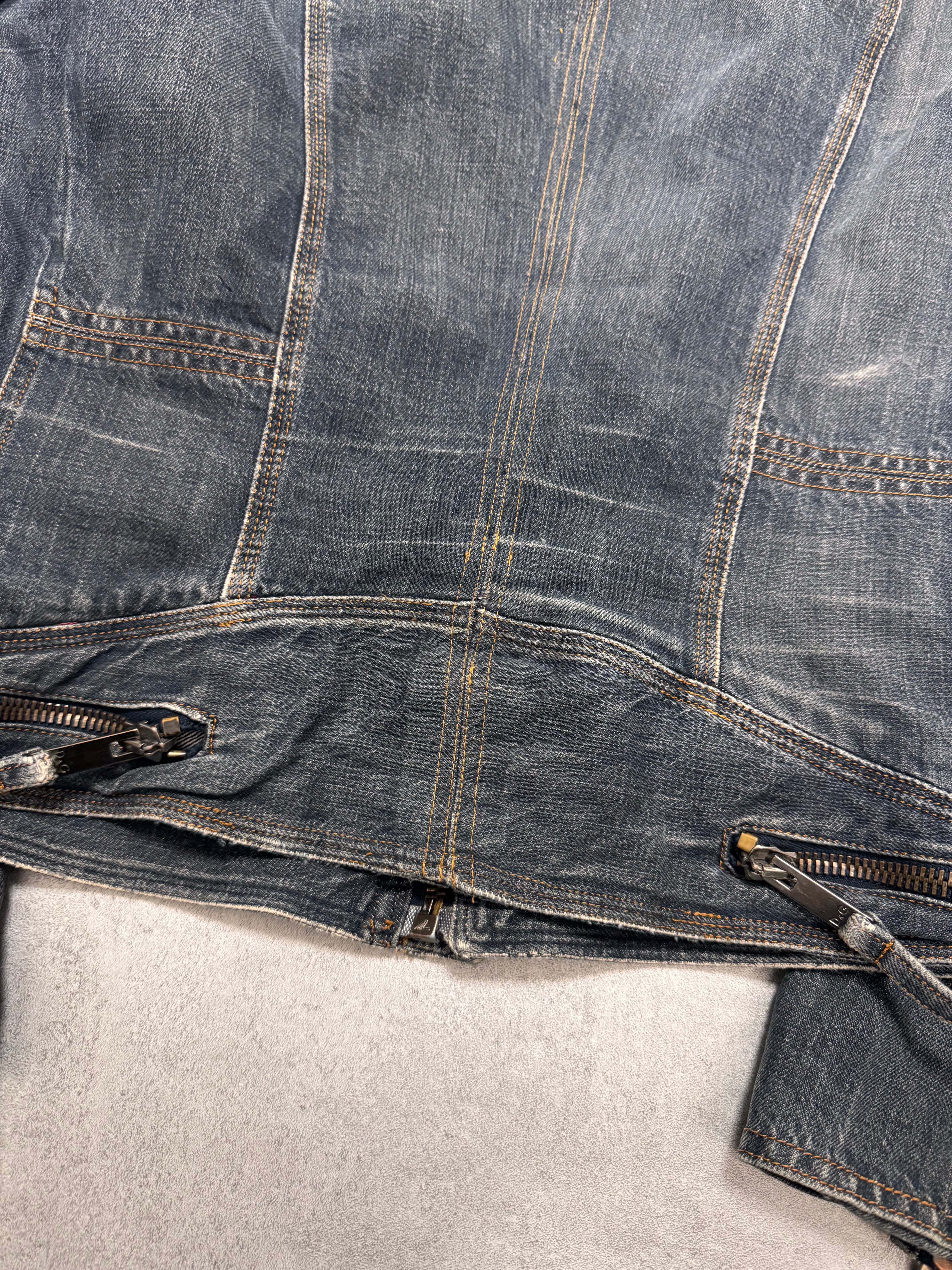 AW2004 Dolce & Gabbana Astro Biker Cafe Denim Jacket - Image 6