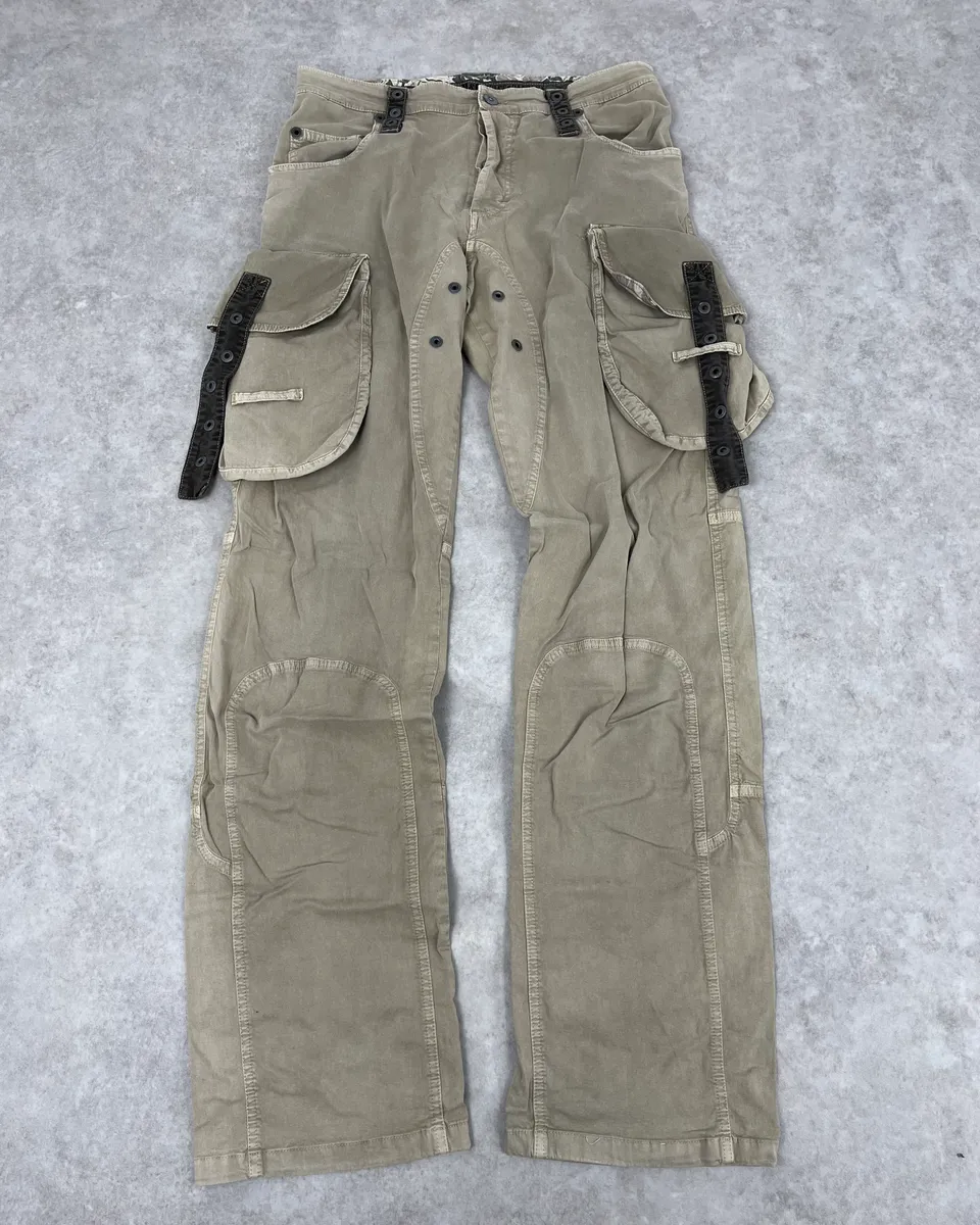 AW2004 Dolce & Gabbana Beige Aviator Parachute Cargo Pants