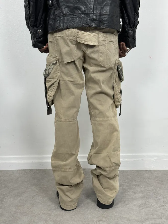 AW2004 Dolce & Gabbana Beige Aviator Parachute Cargo Pants - Image 4