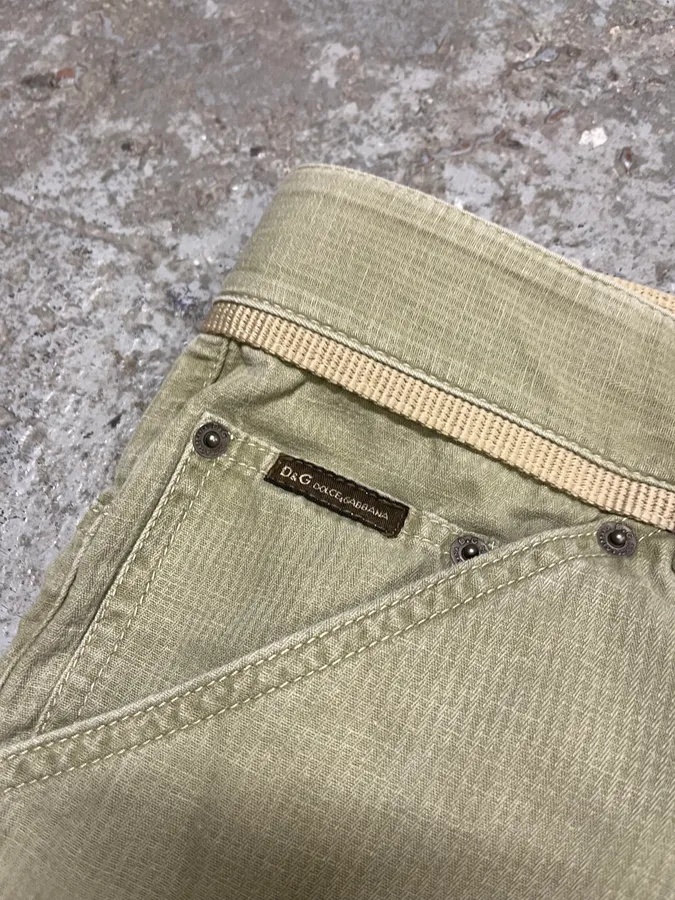 AW2004 Dolce & Gabbana Beige Cargo Military Recycled Pants - Image 8