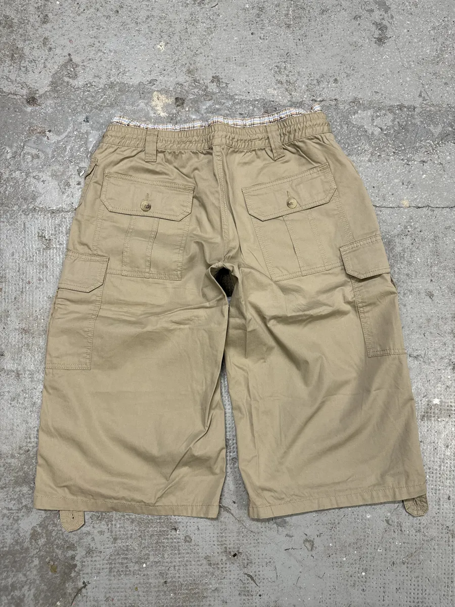 AW2004 Dolce & Gabbana Beige Parachute Cargo Shorts - Image 6