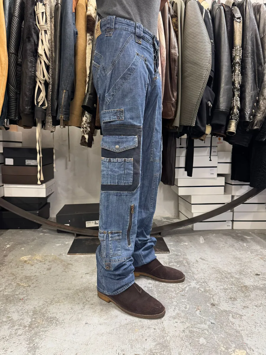 AW2004 Dolce & Gabbana Blue Cargo Denim Jeans - Image 2