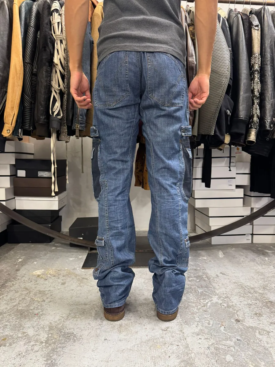 AW2004 Dolce & Gabbana Blue Cargo Denim Jeans - Image 3