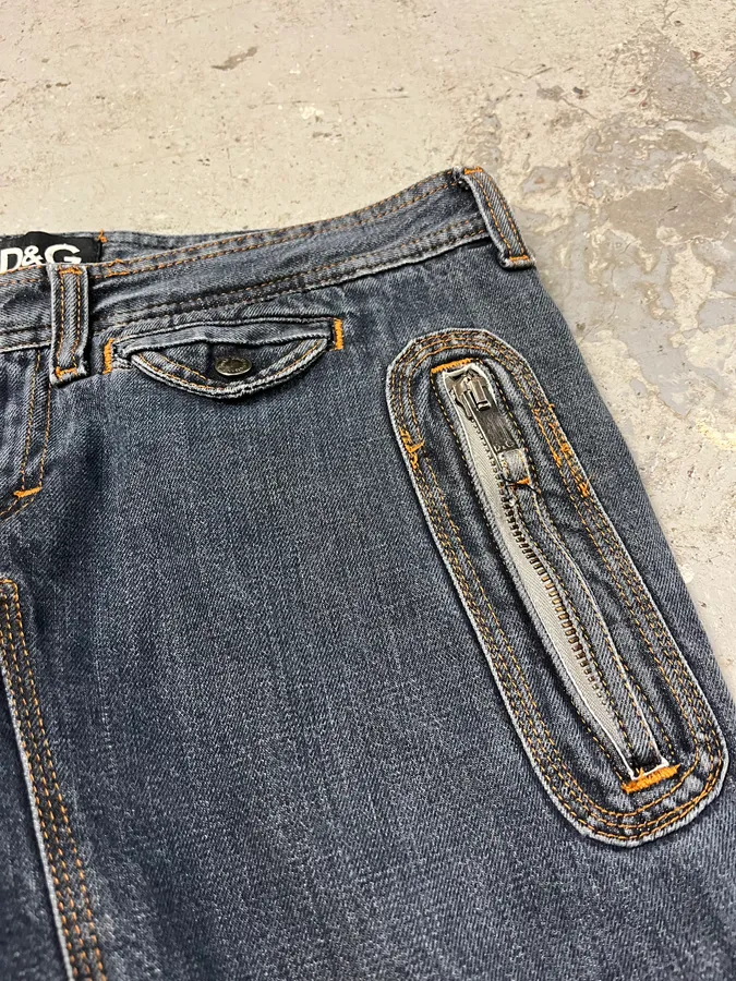 AW2004 Dolce & Gabbana Blue Denim Biker Jeans - Image 10