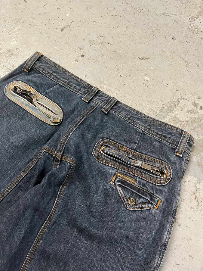 AW2004 Dolce & Gabbana Blue Denim Biker Jeans - Image 11