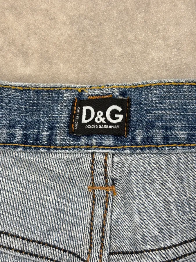 AW2004 Dolce & Gabbana Blue Denim Printed Jeans - Image 13