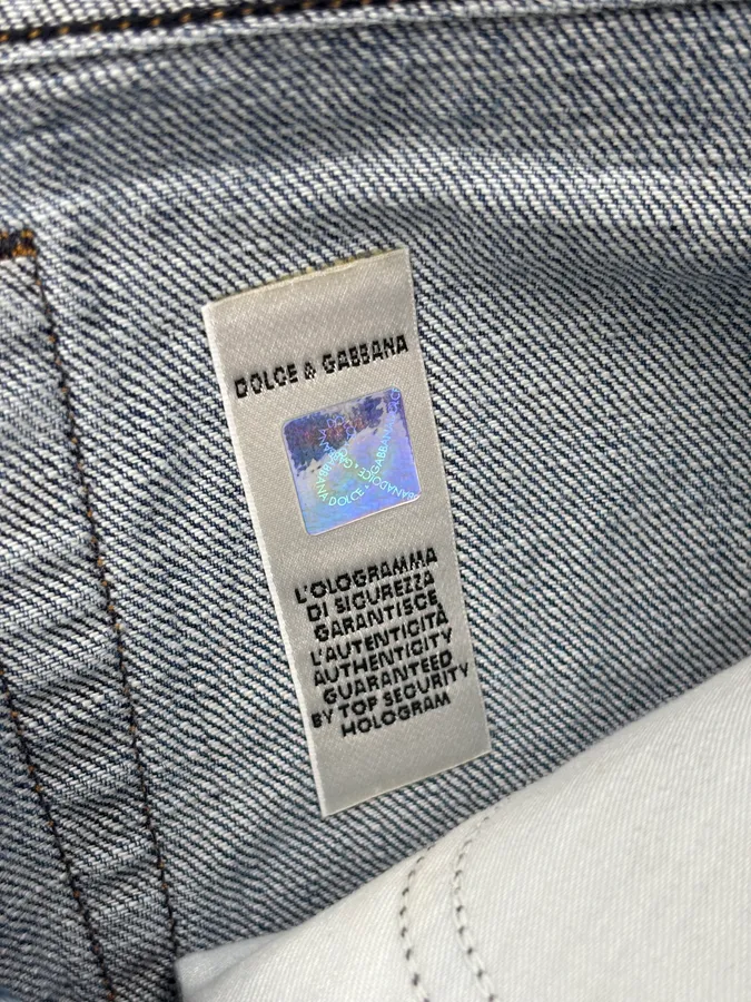 AW2004 Dolce & Gabbana Blue Denim Printed Jeans - Image 14