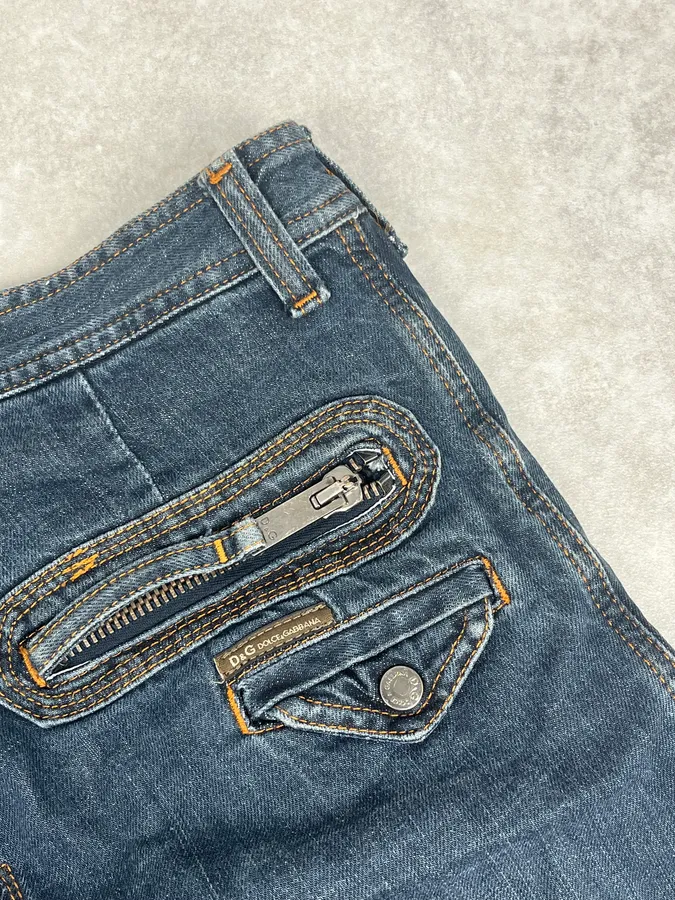 AW2004 Dolce & Gabbana Blue Denim Zip Multi-Pocket Jeans - Image 11