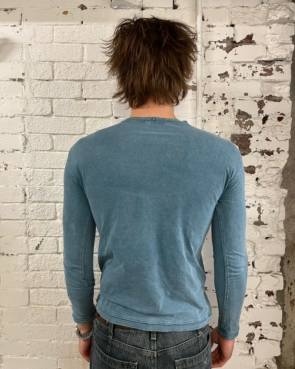 AW2004 Dolce & Gabbana Blue Teal Truck Graphic Longsleeve - Image 2