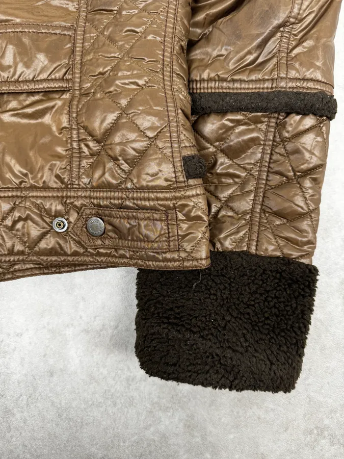 AW2004 Dolce & Gabbana Brown Hybrid Shearling Nylon Jacket - Image 10