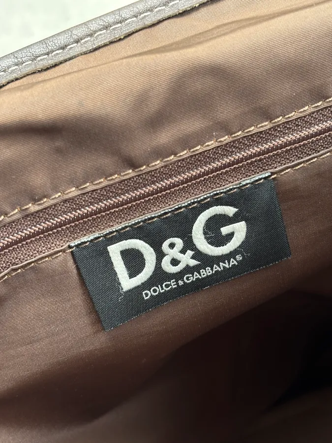AW2004 Dolce & Gabbana Brown Leather Calf Hair Shoulder Bag - Image 16