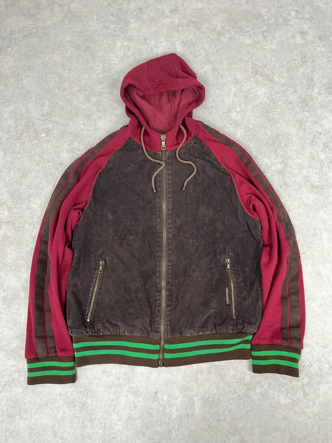 AW2004 Dolce & Gabbana Brown & Red Zip-up Hoodie