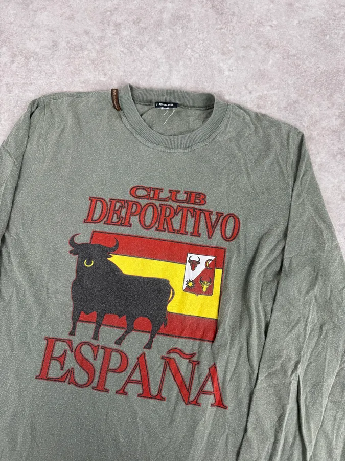 AW2004 Dolce & Gabbana Bull Spain Olive Green Longsleeves - Image 5