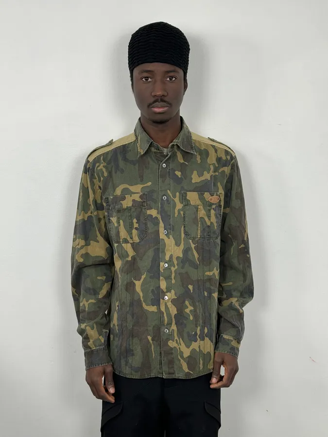 AW2004 Dolce & Gabbana Camo Khaki Cargo Shirt - Image 2