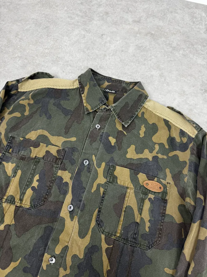 AW2004 Dolce & Gabbana Camo Khaki Cargo Shirt - Image 5