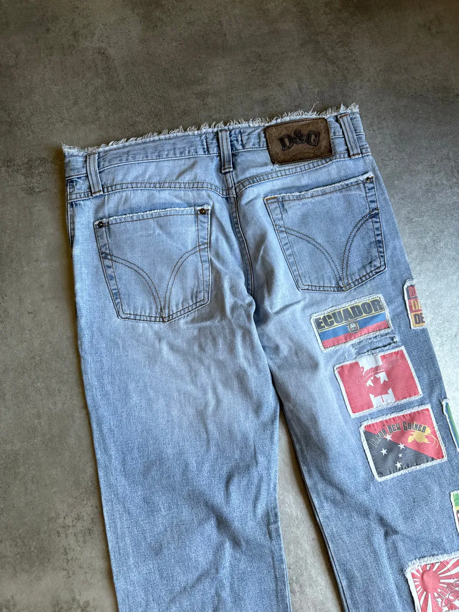 AW2004 Dolce & Gabbana Cosmopolite Flag Jeans - Image 7