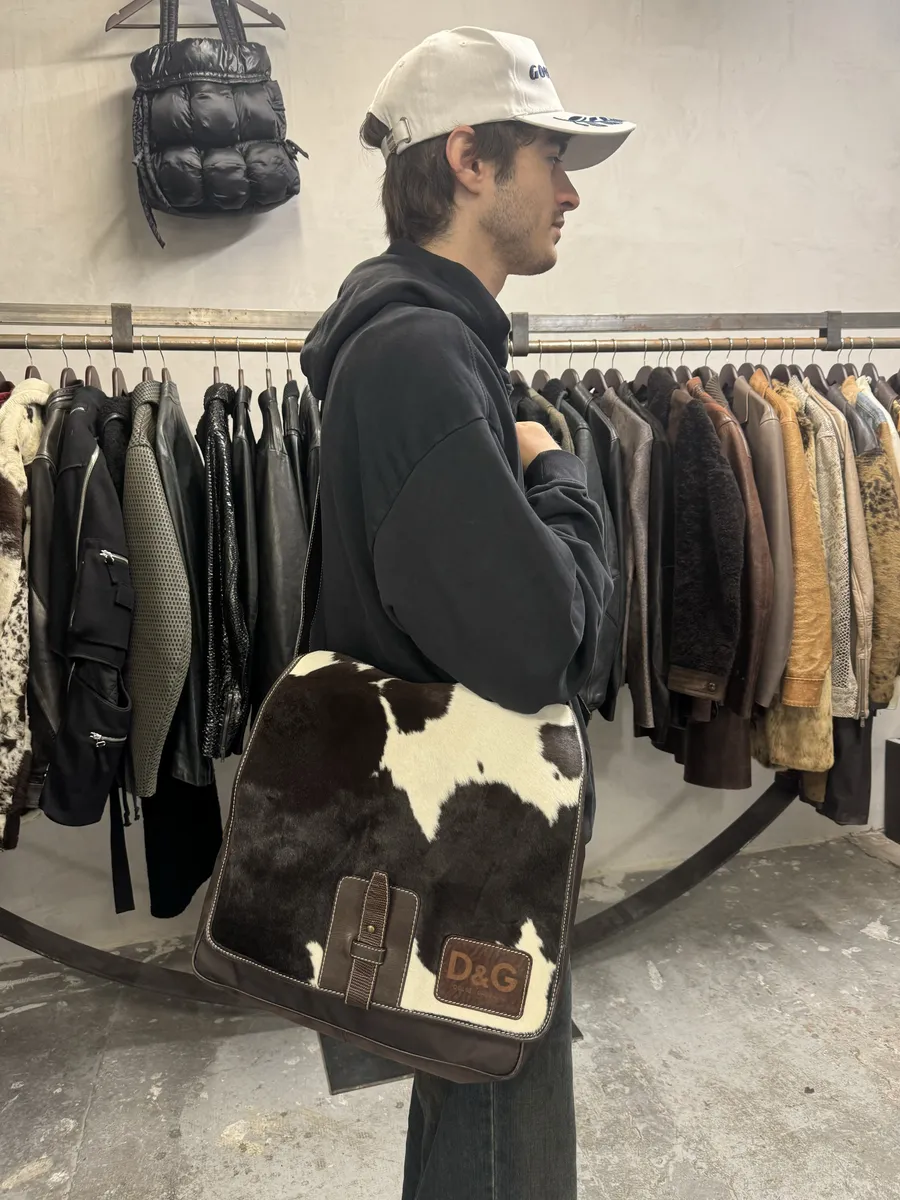 AW2004 Dolce & Gabbana Cowhide Pony Hair Leather Bag - Image 2