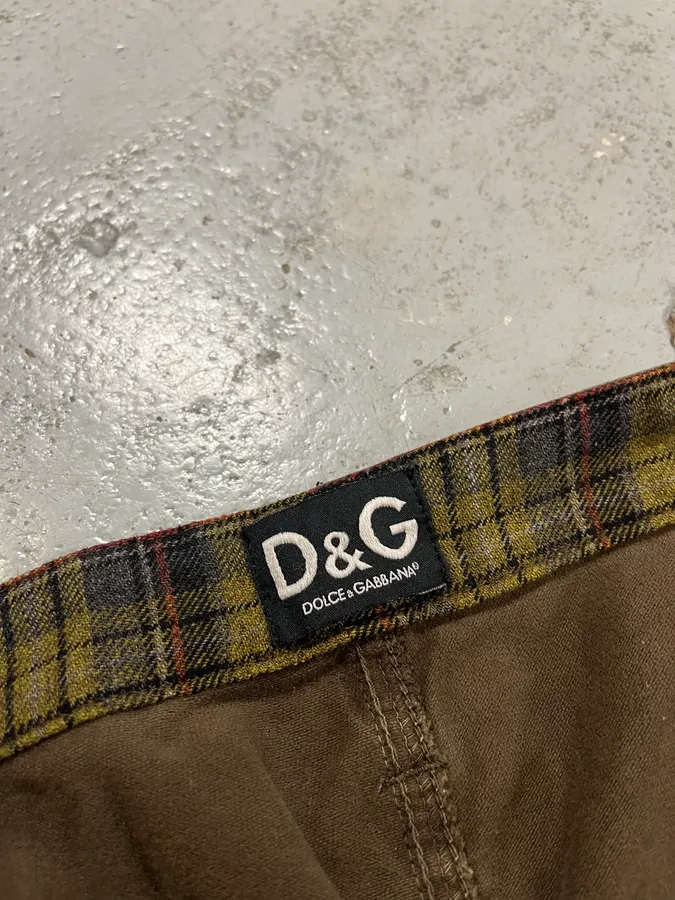 AW2004 Dolce & Gabbana Double Pocket Military Brown Pants - Image 10