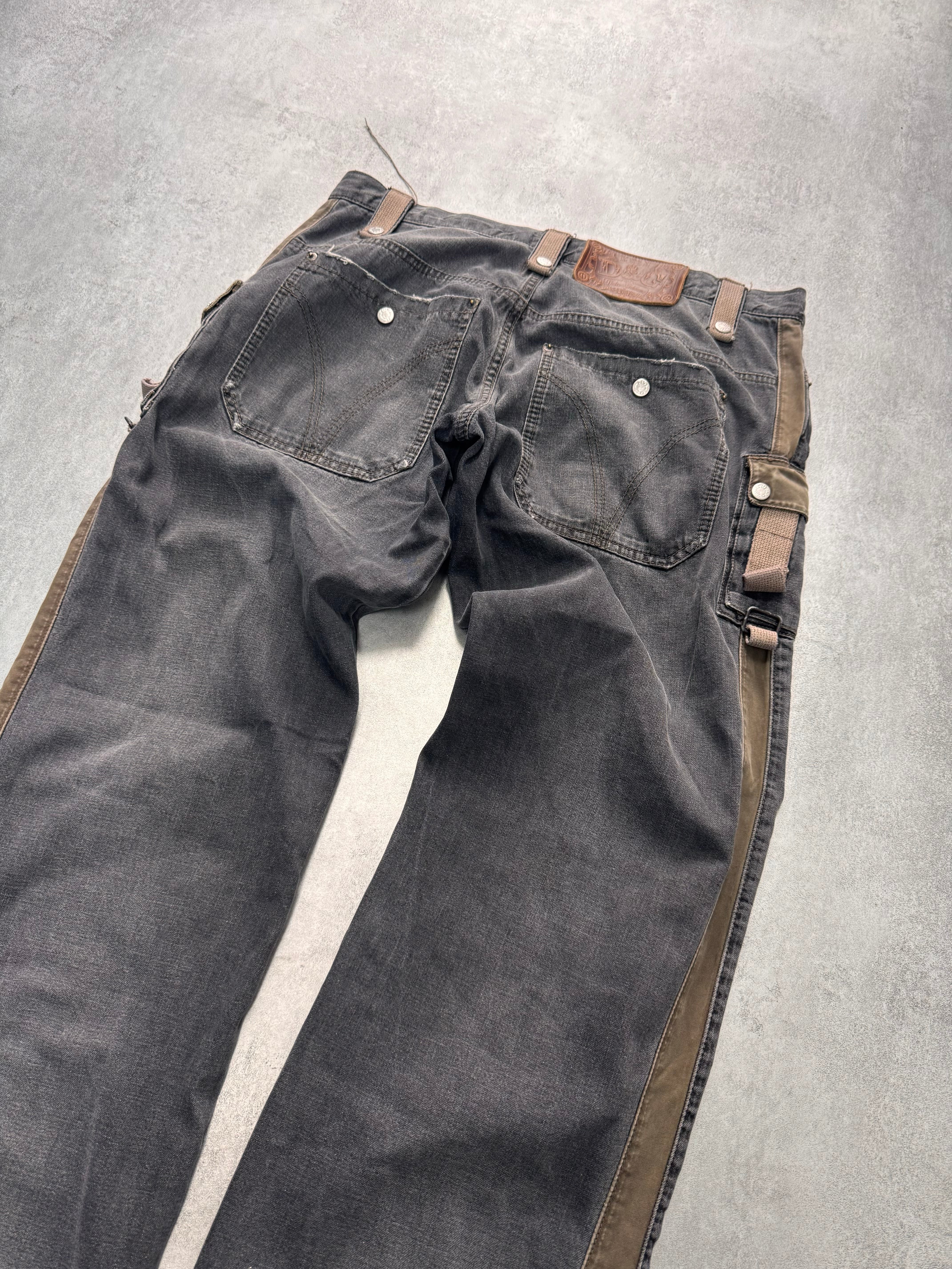 AW2004 Dolce & Gabbana Military Harness Cargo Grey Denim Jeans - Image 4