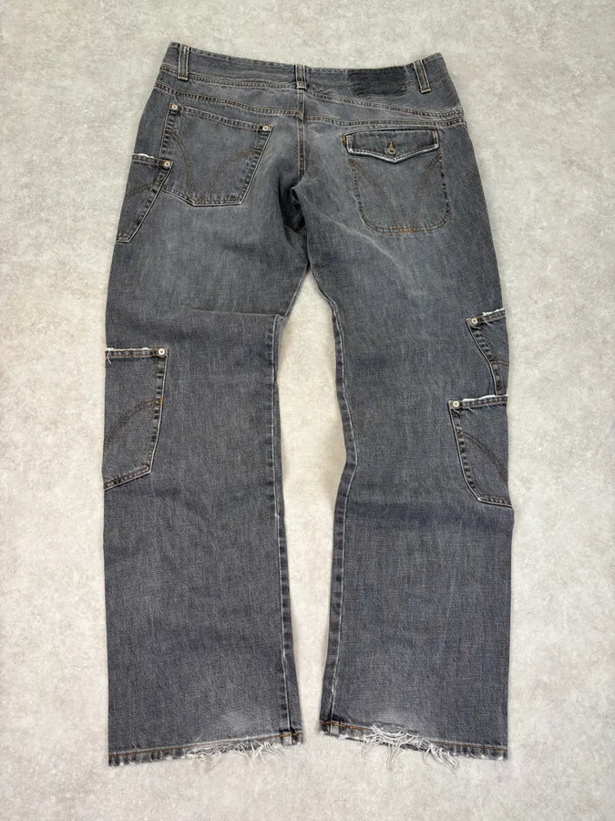 AW2004 Dolce & Gabbana Multi Pockets Asymmetrical Cargo Jeans - Image 6