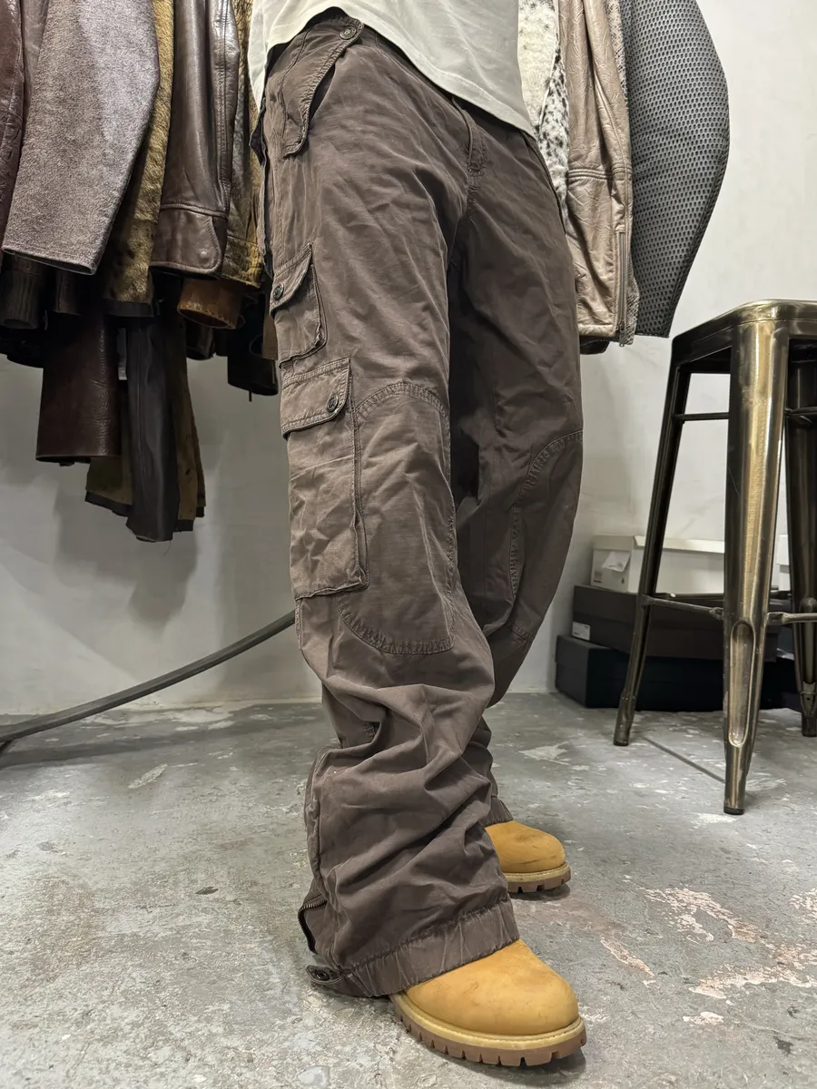 AW2004 Dolce & Gabbana Multi Pockets Brown Cargo Pants