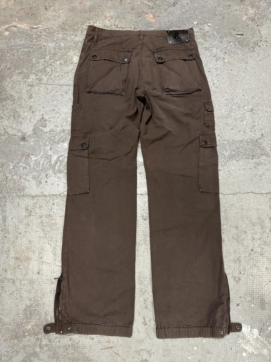 AW2004 Dolce & Gabbana Multi Pockets Brown Cargo Pants - Image 6