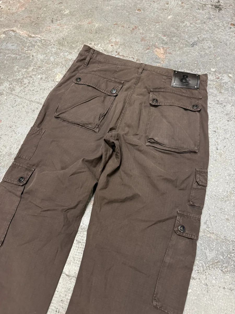 AW2004 Dolce & Gabbana Multi Pockets Brown Cargo Pants - Image 7