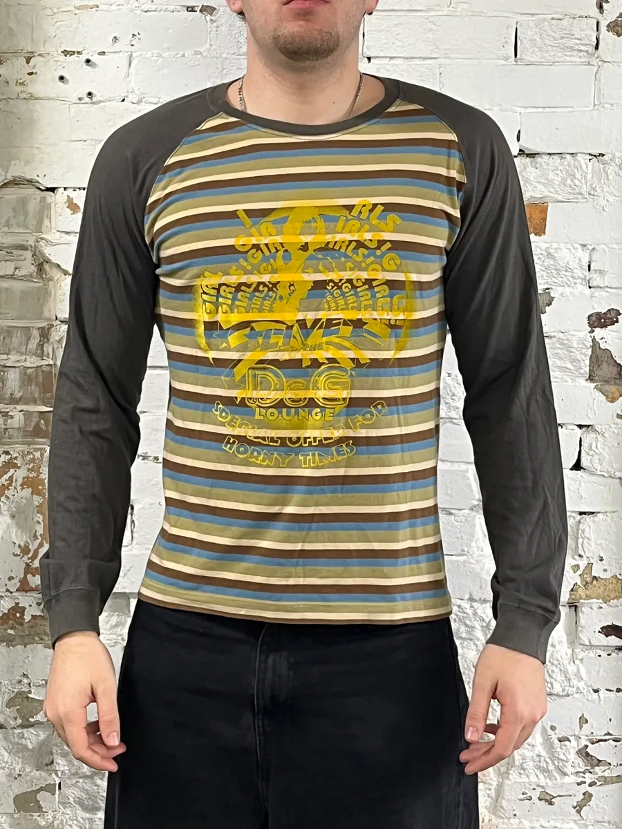 AW2004 Dolce & Gabbana Multicolor Striped Longsleeves - Image 2