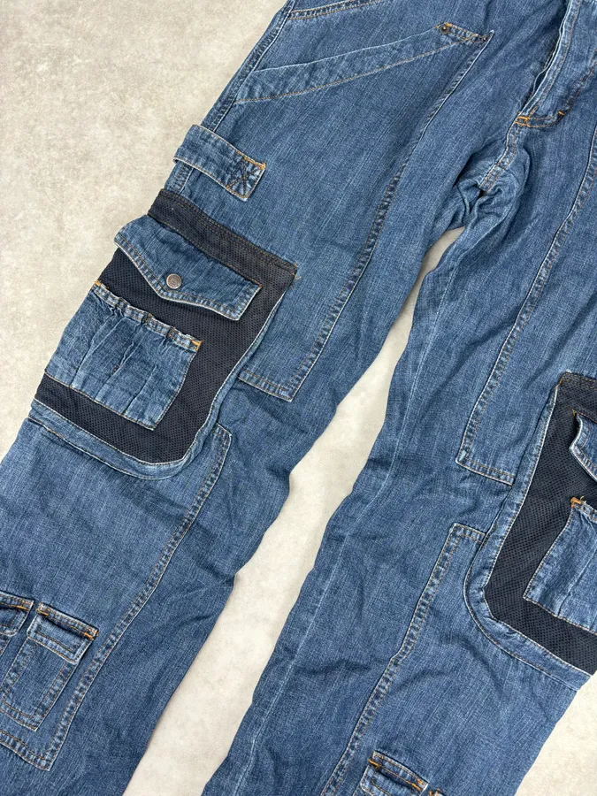 AW2004 Dolce & Gabbana Navy Denim Cargo Jeans - Image 10