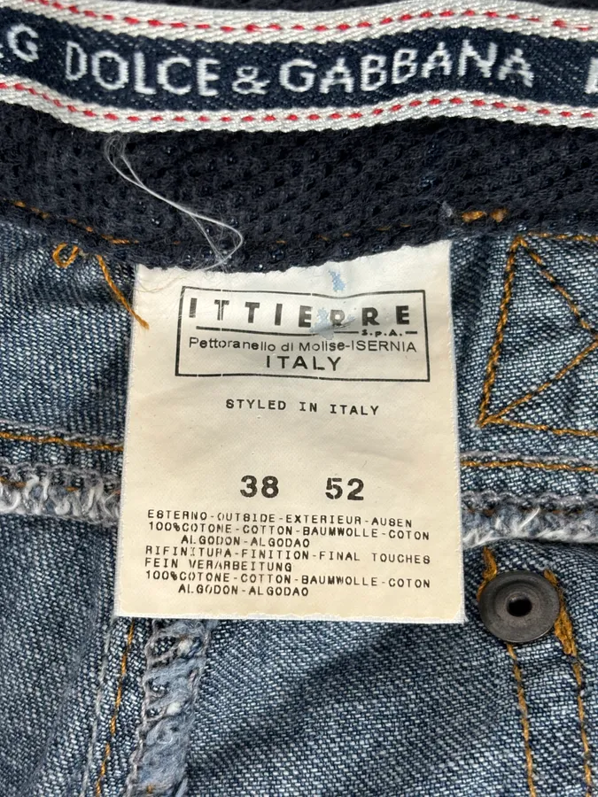 AW2004 Dolce & Gabbana Navy Denim Cargo Jeans - Image 12