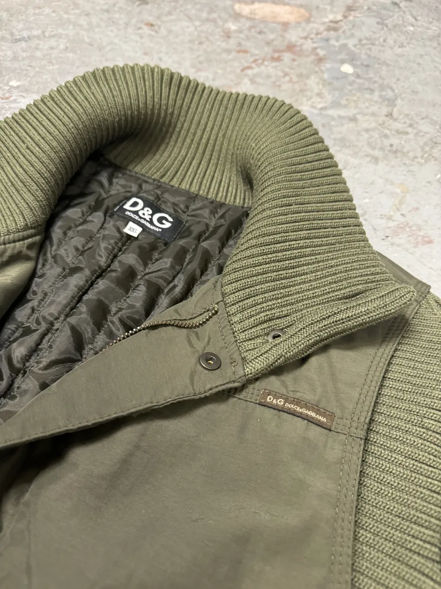 AW2004 Dolce & Gabbana Olive Aviator Bomber Jacket - Image 10