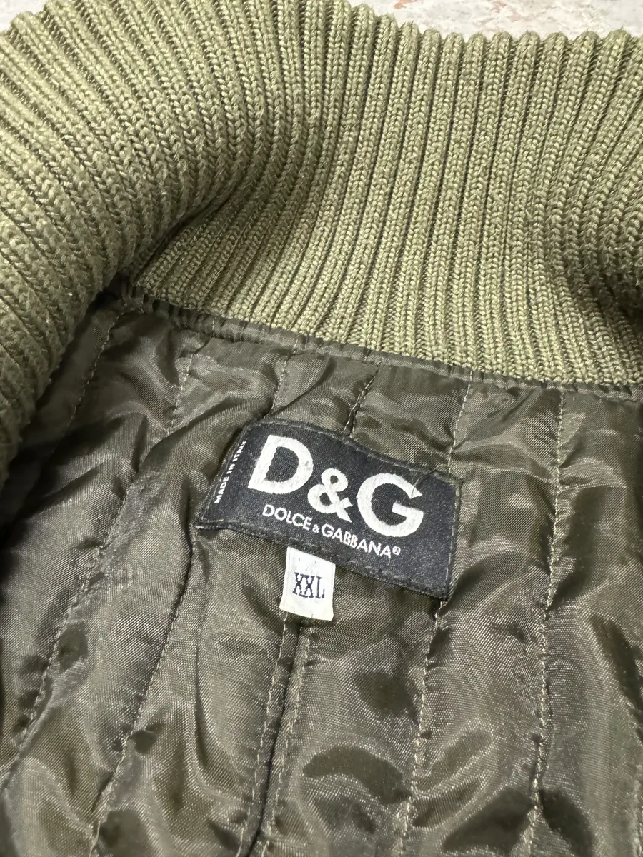 AW2004 Dolce & Gabbana Olive Aviator Bomber Jacket - Image 11