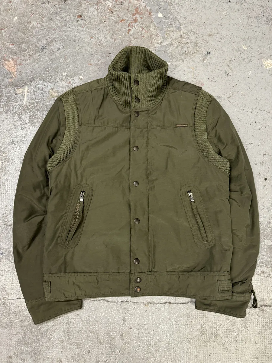 AW2004 Dolce & Gabbana Olive Aviator Bomber Jacket - Image 6