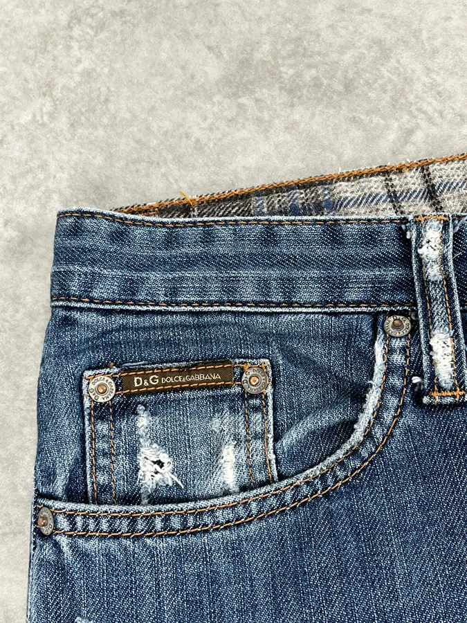 AW2004 Dolce & Gabbana Poem Blue Denim Jeans - Image 9