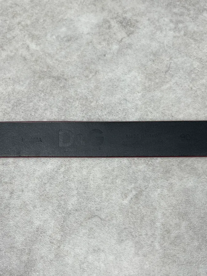 AW2004 Dolce & Gabbana Propaganda Red Leather Belt - Image 8