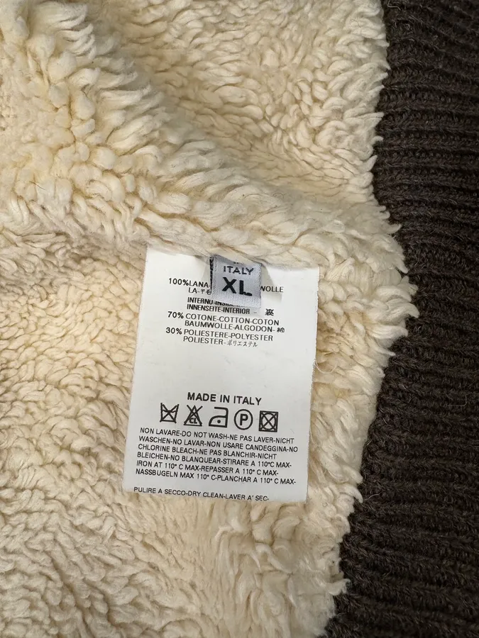 AW2004 Maison Martin Margiela Plushed Wool Brown Zip-up Sweater - Image 11