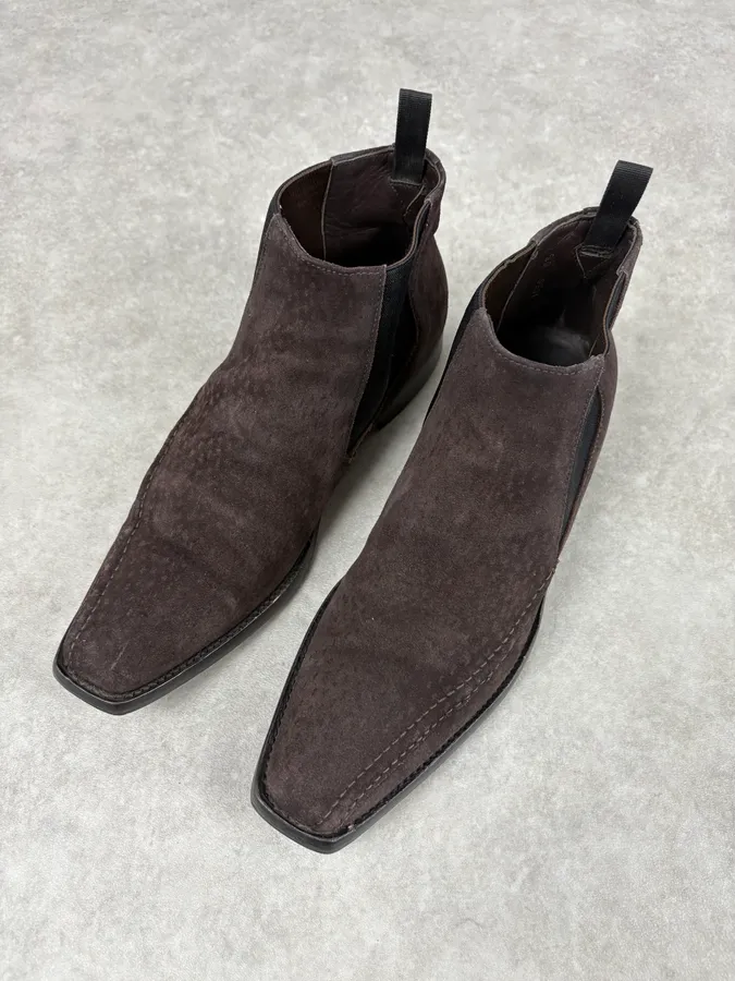 AW2004 Prada Brown Classy Leather Boots - Image 3