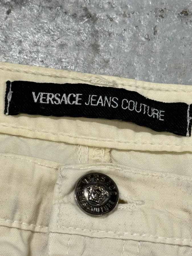 AW2004 Versace Overprint White Pants - Image 4