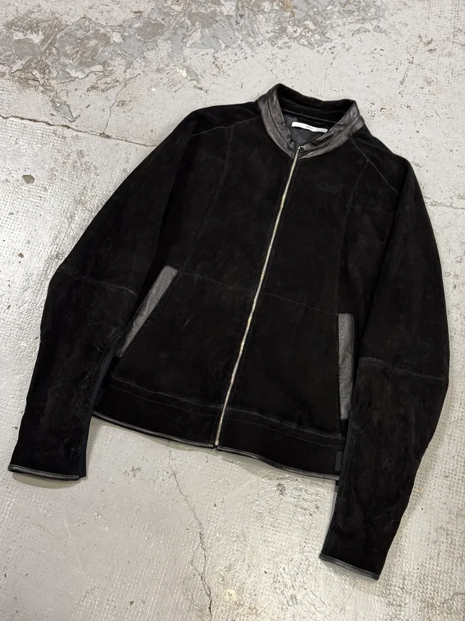 AW2004 Yves Saint Laurent Black Suede Leather Jacket by Stefano Pilati - Image 5