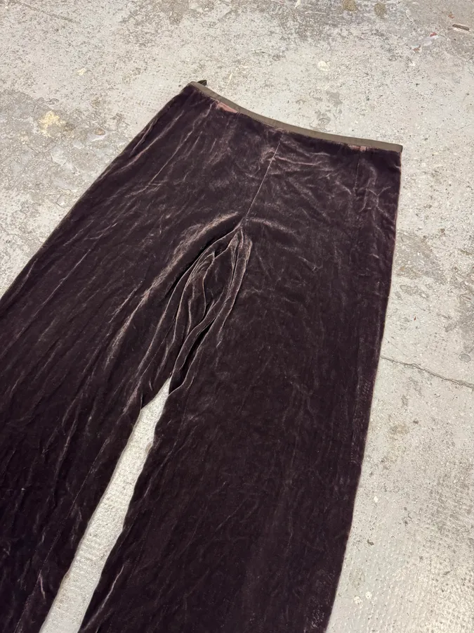 AW2005 Armani Collezioni Black Velvet Relaxed Pants - Image 5