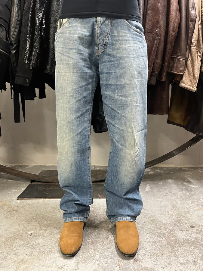 AW2005 Armani Electric Faded Blue Denim Jeans