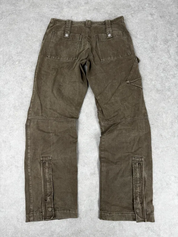 AW2005 Armani Green Multi-Pocket Military Cargo Pants - Image 5