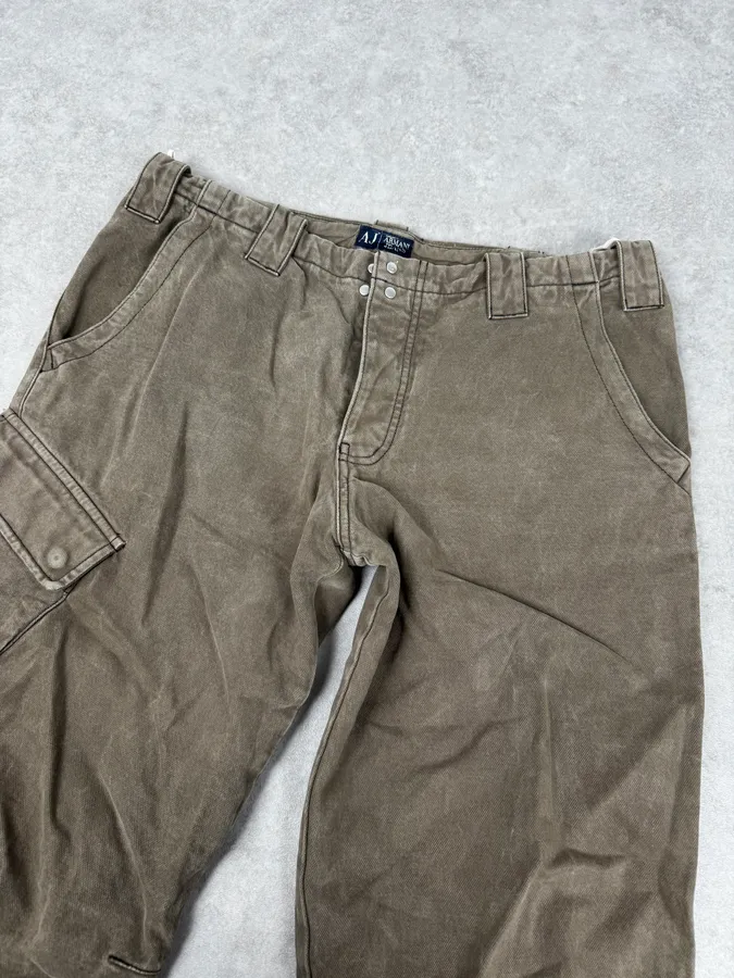 AW2005 Armani Green Multi-Pocket Military Cargo Pants - Image 6