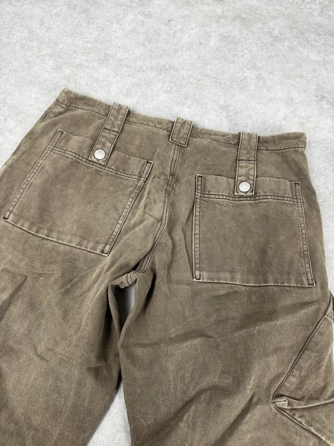 AW2005 Armani Green Multi-Pocket Military Cargo Pants - Image 7