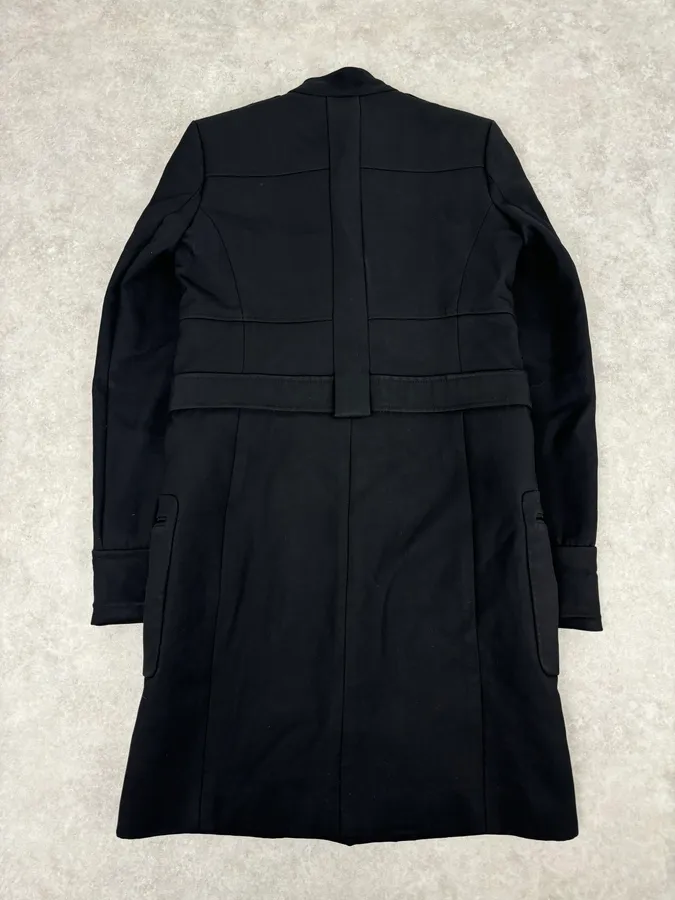 AW2005 Balenciaga Long Premium Wool Black Trench Coat - Image 2