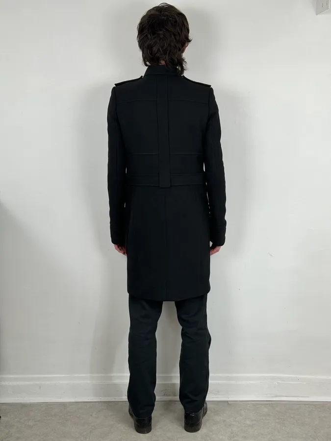 AW2005 Balenciaga Long Premium Wool Black Trench Coat - Image 5