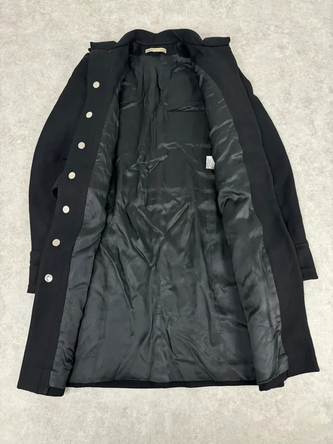 AW2005 Balenciaga Long Premium Wool Black Trench Coat - Image 9