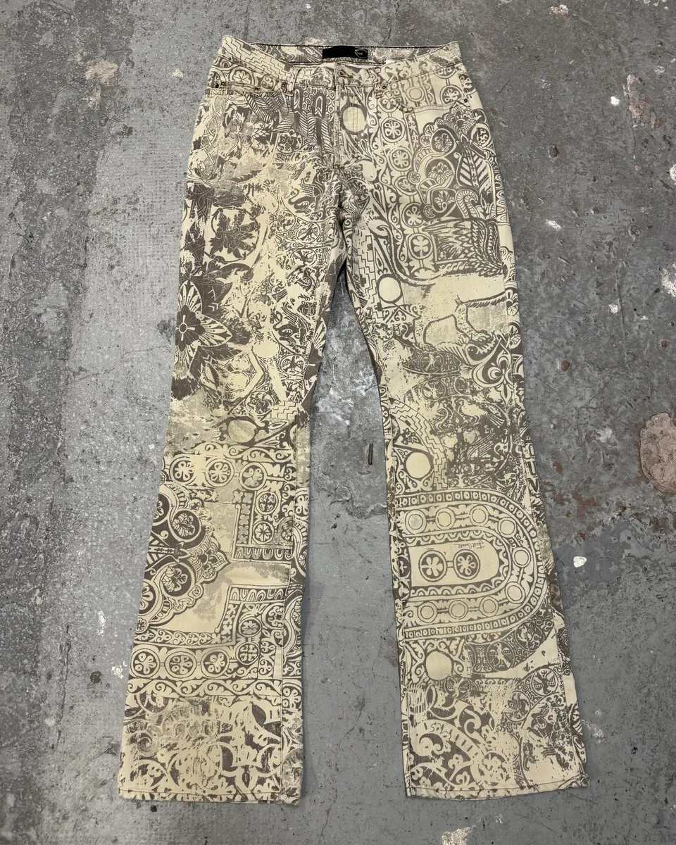 AW2005 Cavalli Arabic Inspired Patterns Calm Beige Pants - Image 2